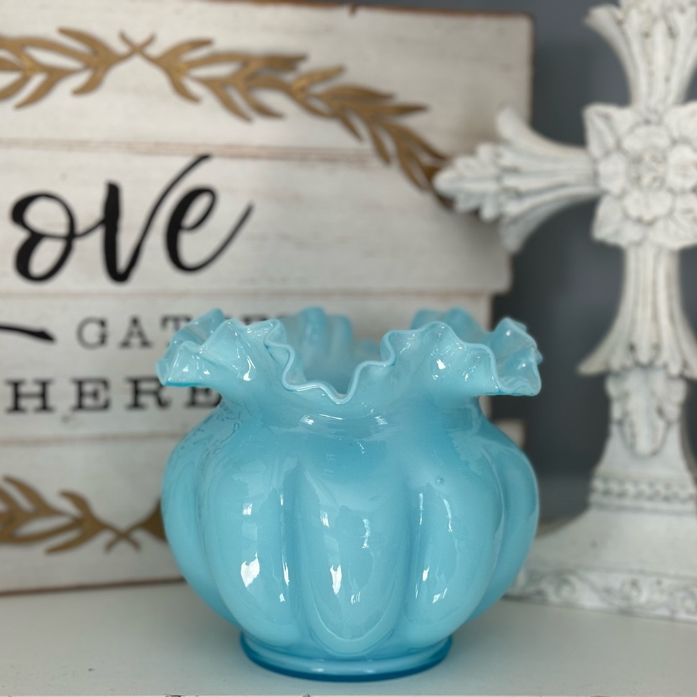 Elegant Blue Glass Vase